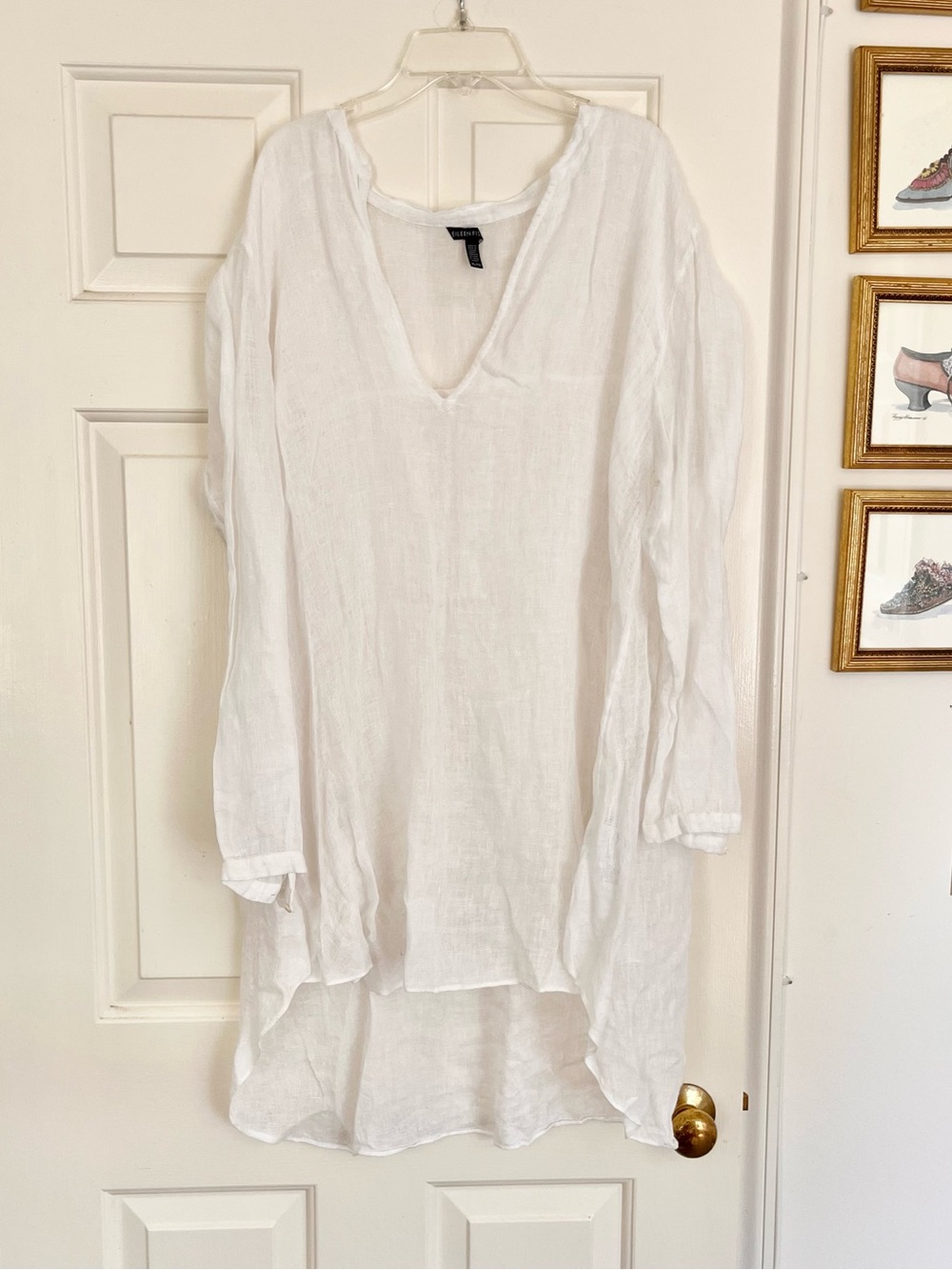 Eileen Fisher Linen Beach Cover-up Top Size XL
